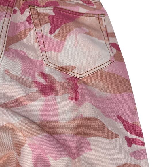 Alessandra Rich Cargo Jeans Womens 24 Pink Camo Cotton Gabardine Pants $825 READ - Picture 12 of 15